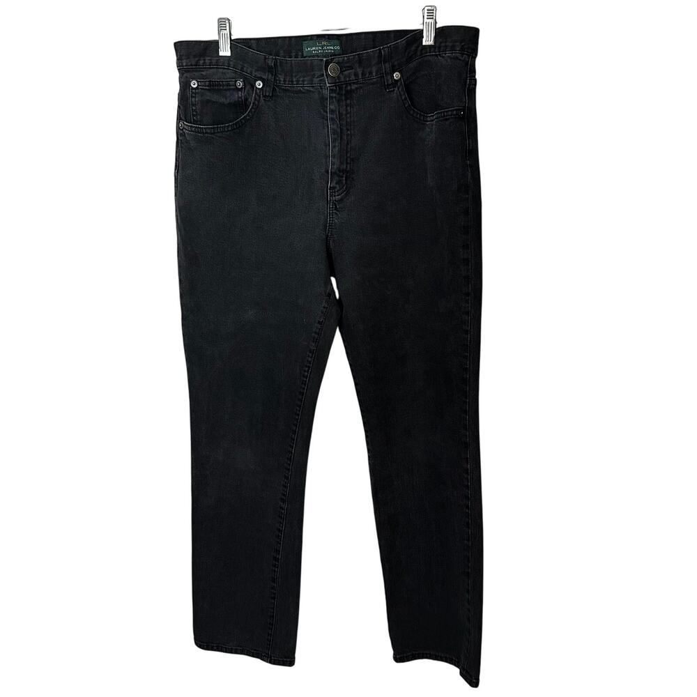 Lauren Ralph Lauren Black Jeans Classic Straight Womens 14 High Rise Stretch